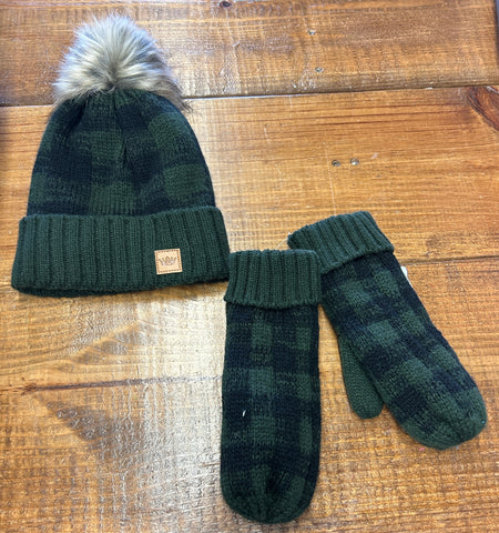 Puff Ball Beanie/Glove Set