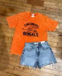 Acid Wash Cincinnati Football Oversized Tee