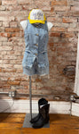 Light Wash Gold Button Denim Vest