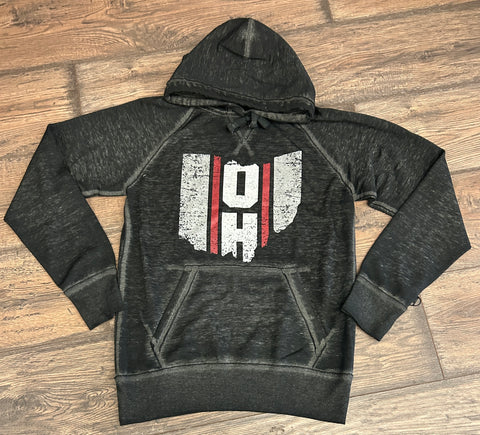 Vintage OH Ohio Red & Gray Hoodie