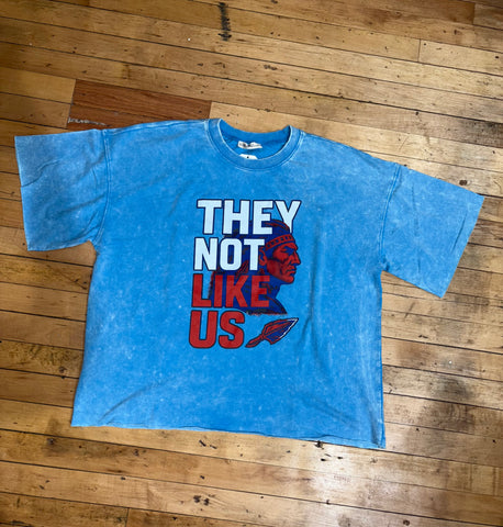 They Not Like Us Washed Drop Shoulder Short Sleeve Top