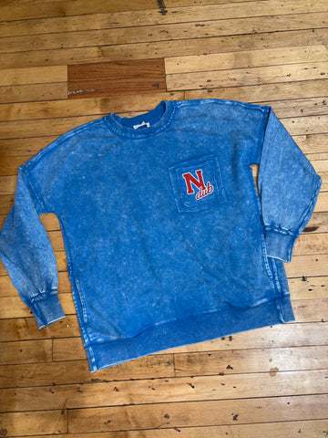 N dub ACID WASH FRONT POCKET PULLOVER