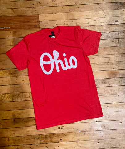 Script Ohio Red tee