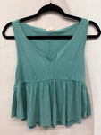 Washed Turquoise Babydoll Tank