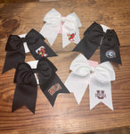 School logo Ponytail Cheer Bows
