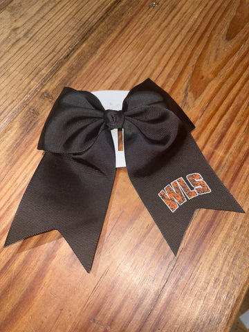 School logo Ponytail Cheer Bows