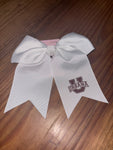 School logo Ponytail Cheer Bows