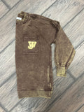 West Jeff ACID WASH RAW EDGE FRONT POCKET PULLOVER