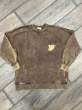 West Jeff ACID WASH RAW EDGE FRONT POCKET PULLOVER