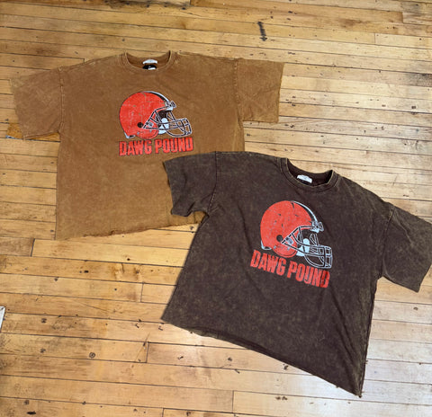 Helmet Dawg Pound Washed Drop Shoulder Short Sleeve Top