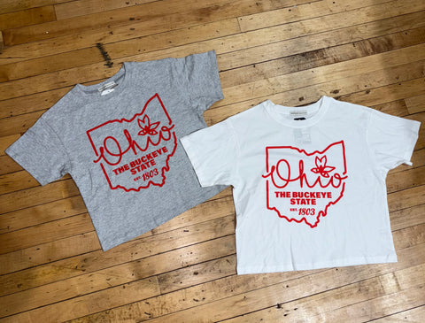 Ohio 1803 Buckeye State Crop Tee