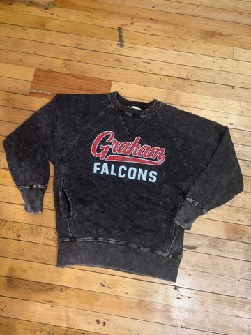 Washed Distressed Graham Falcons Pullover