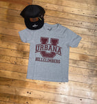 U Urbana Hillclimbers Grey Tee