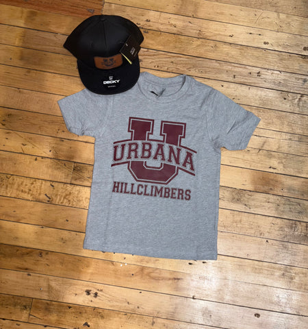 U Urbana Hillclimbers Grey Tee