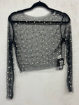 Pearl & Rhinestone Mesh Shirt