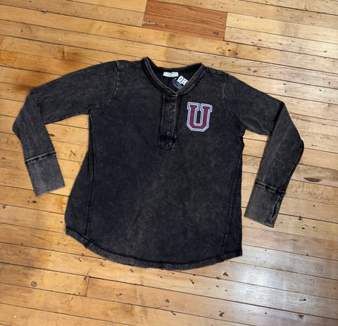 Block U Washed Thumb Hole Cuffs Long Sleeve Top