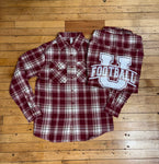 Maroon/White Block U Football Flannel