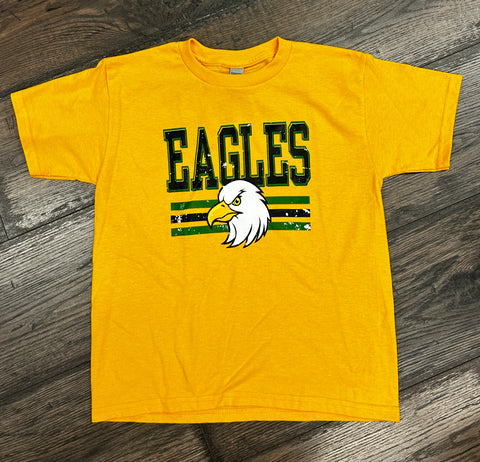 Youth Yellow Eagles 3 Line Tee