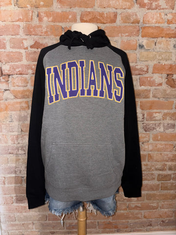 Distressed INDIANS Two Tone Hoodie