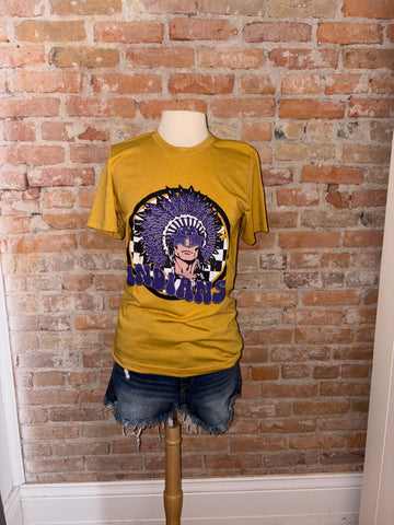Indians Glasses Checkered Tee