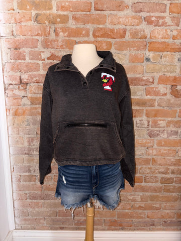 T Cardinal HALF Button FLEECE PULLOVER