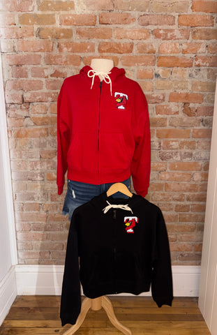 T Cardinal Fleece Cropped Zip-up Hoodie W Pockets