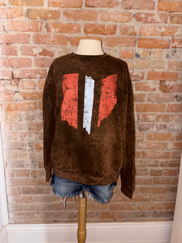 Cleveland Stripped Ohio Stonewash Crewneck