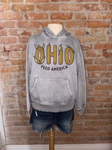Ohio Corn acid wash hoodie