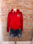 State oh Leaf Fleece Cropped Zip-up Hoodie W Pockets