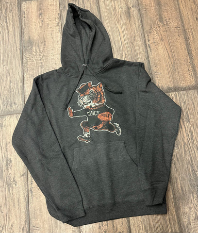 Old School Tiger Cincy Charcoal Hoodie