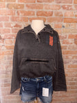 Block State Stripped Tigers HALF Button FLEECE PULLOVER