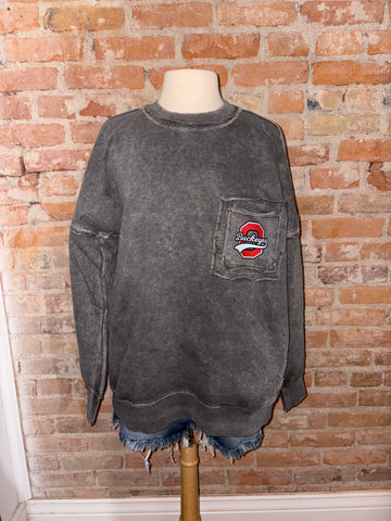 Block O ACID WASH FRONT POCKET PULLOVER