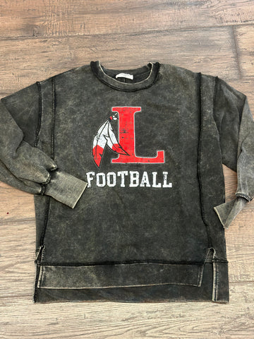 London Football Acid Wash Distressed Crewneck