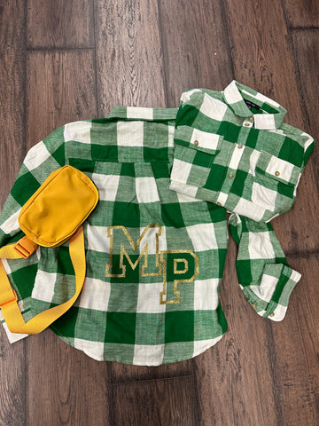 MP green checkered flannel