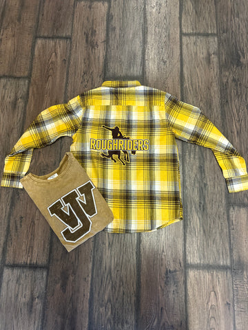 Roughriders Brown/yellow Flannel