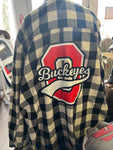 PLUS OVERSIZED DISTRESSED OHIO FLANNEL