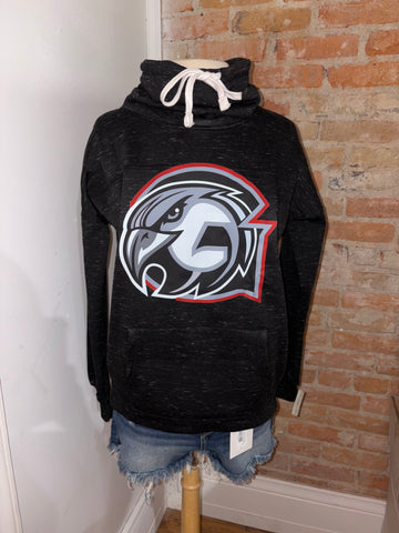 Falcons Head Ladies Cut Cowl Neck Sweatshirt