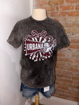 Urbana Sparky Pom Pom Bow Acid Wash Tee