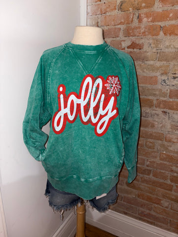 Cursive Jolly Snowflake Pullover