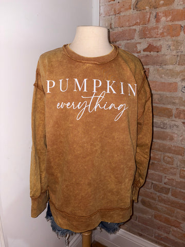 PUMPKIN Everything ACID WASHED FRENCH TERRY PULLOVER