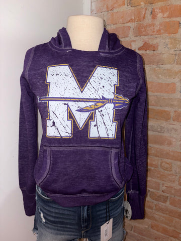 Vintage Distressed M Arrow Hoodie