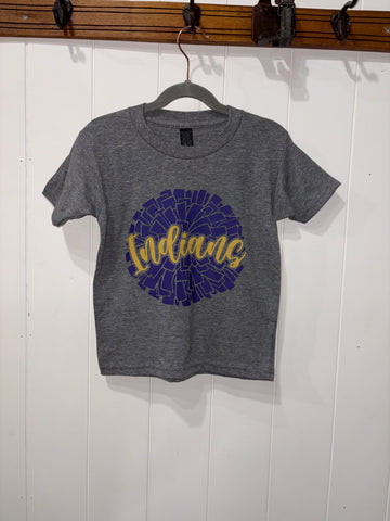 Pom Pom Script Indians Tee