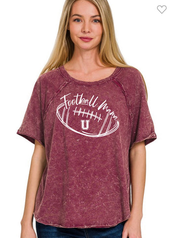 Urbana Football mama acid wash raglan