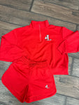 London Red Scuba Shorts and Pullover Set