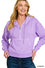 PIGMENT DYE HALF ZIP POCKET HOODIE