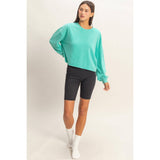 Cropped Mineral Wash Sweatshirt