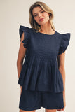 Front Pintuck Detail Lovely Solid Top