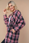 T25660 Long Sleeve Plaid Woven Shacket