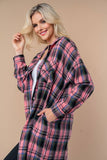 T25660 Long Sleeve Plaid Woven Shacket