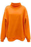 IT2594-BLANK2 | Solid Reversible Mock Neck Sweatshirt Top